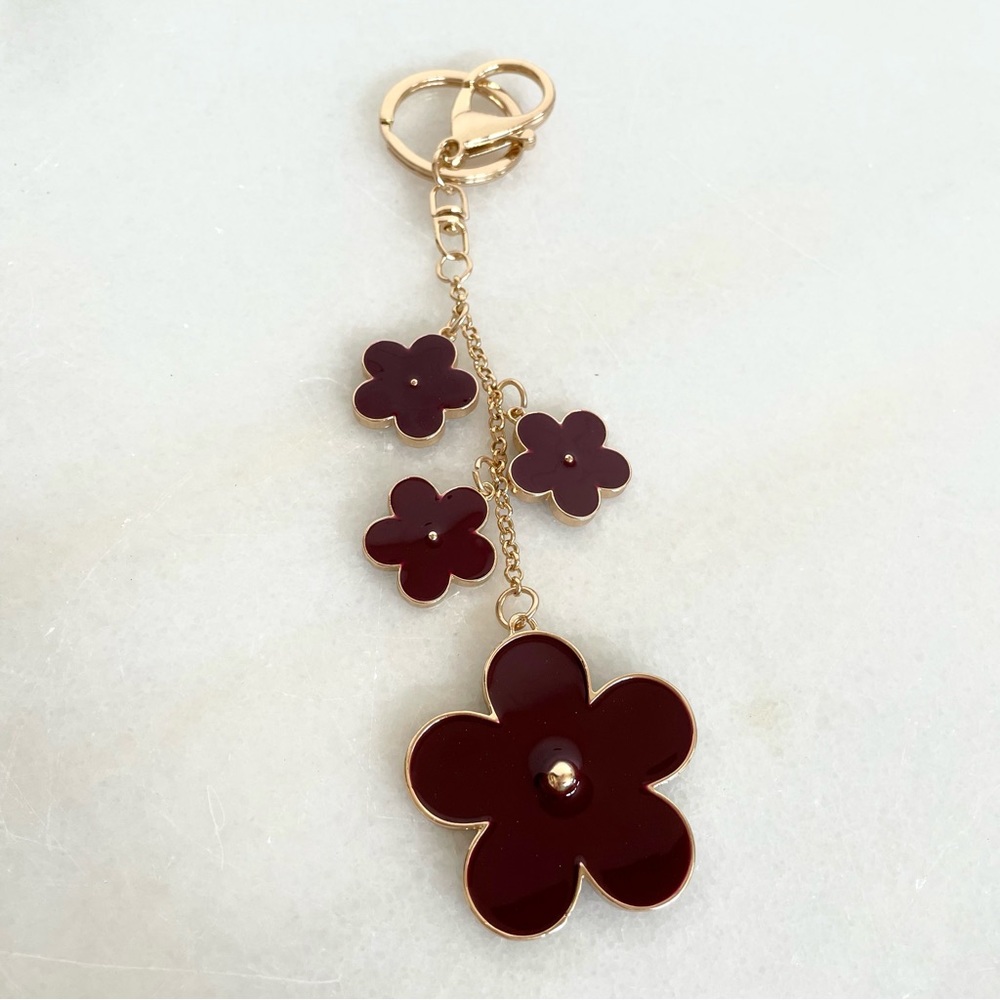 Red Flower Bag Charm | Flower Key Chain